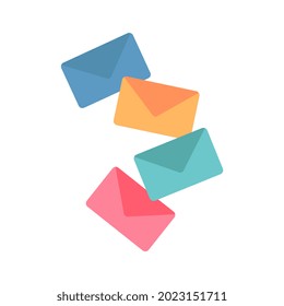 Symbol-Set für schwimmende Buchstaben. einzeln auf weißem Hintergrund. geeignet für Geschäftsthemen, Arbeiten, Website-Design usw. flache Vektorgrafiken.