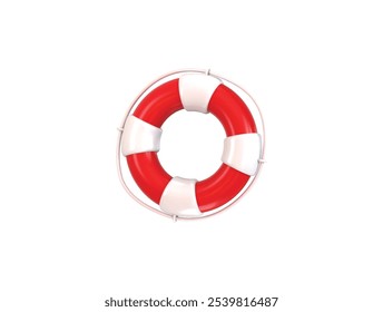 Floating lifebuoy icon 3d rendering vector illustration