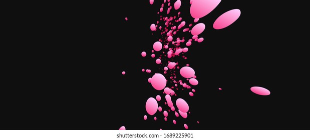 Floating liquid blobs. Abstract colorful banner with fluid shapes. Futuristic composition with bubbles. 3D vector illustration for advertising, marketing or presentation.