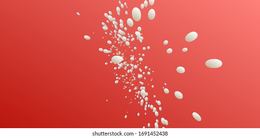 Floating liquid blobs. Abstract colorful banner with fluid shapes. Futuristic composition with bubbles. 3D vector illustration for advertising, marketing or presentation.