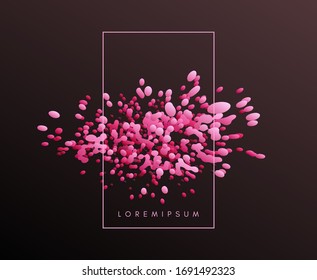 Floating liquid blobs. Abstract colorful banner with fluid shapes. Futuristic composition with bubbles. 3D vector illustration for advertising, marketing or presentation.