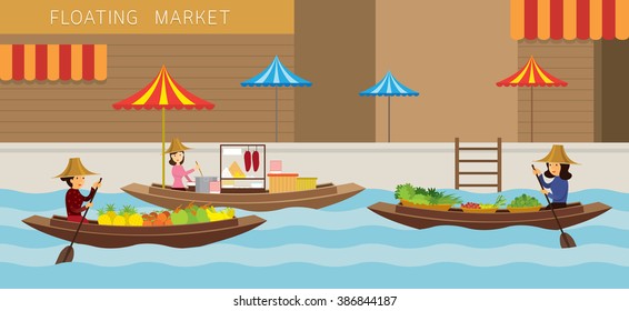 Floating Market, Boat, Travel, Food, Vegetable, Fruits