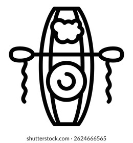 Floating market ship icon. Outline floating market ship vector icon for web design isolated on white background