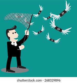 Floating money design vector
