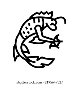 floating monster line icon vector. floating monster sign. isolated contour symbol black illustration