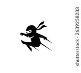 floating ninja logo design vector