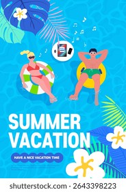 Floating on Tubes and Enjoying Music during Summer Vacation