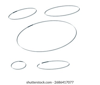 Floating oval rings on a white background create a modern design