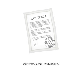 Floating Paper Sheet for Contract Agreement with Signature Vector
Floating Paper Sheet for Contract Agreement, Document with Signature Isolated Vector Illustration, Agreement Paper Icon