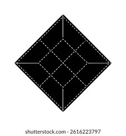 Floating Patchwork Quilt Square with Geometric Patterns