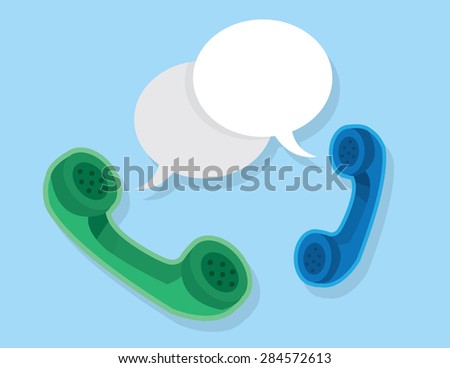 Floating phones with speech bubbles 