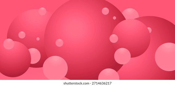 Diseño de bola de burbuja rosa flotante. Amplio Anuncio con un divertido y enérgico tono rosa. Ideal para el Día de la Madre o el Día de la Mujer, promociones de productos femeninos, invitaciones de fiesta, marca de cosméticos.