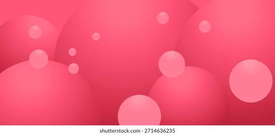 Diseño de bola de burbuja rosa flotante. Amplio Anuncio con un divertido y enérgico tono rosa. Ideal para el Día de la Madre o el Día de la Mujer, promociones de productos femeninos, invitaciones de fiesta, marca de cosméticos.