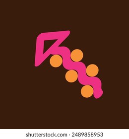 floating pink clover and orange circles next to it