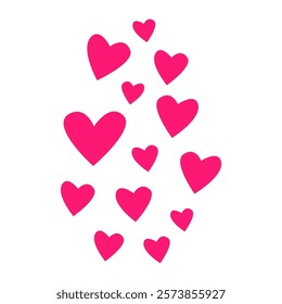 Floating Pink Hearts vector pattern
