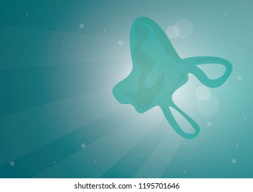 floating plastic bag against sun in water background Underwater marine wildlife Nature vector illustration