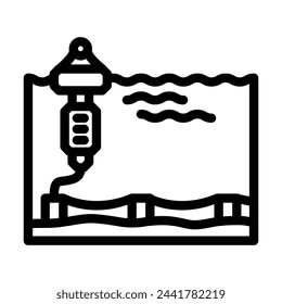 floating platform tidal power line icon vector. floating platform tidal power sign. isolated contour symbol black illustration
