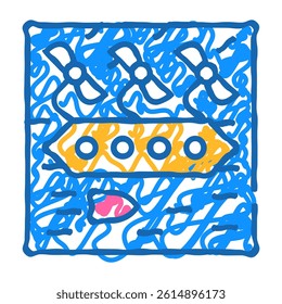 floating power plant doodle icon sketch vector. floating power plant sign. isolated symbol illustration