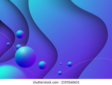 Floating Purple and Blue Sphere Circle Blurred Shape Gradient Color Curvy Abstract Background