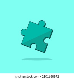 Floating puzzle cartoon style icon illustration. Object concept isolated vector.
