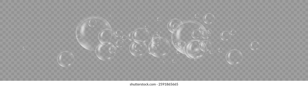 Floating Realistic Soap Bubbles, Transparent Water Air Spheres, Shiny Bubble Set, Magic Soap Orbs, Abstract 3D Bubble Effect, Isolated Floating Bubbles, Soft Reflections, Airy Water Droplets, Luminous