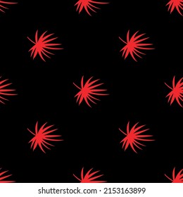 floating red leaves isolated on black background is in Seamless pattern - vector illustration
