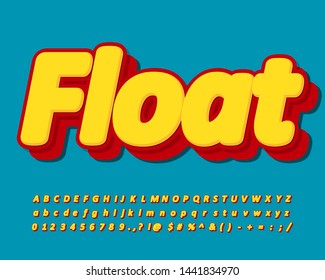 Floating retro alphabet design, retro font effect