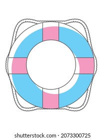Floating ring icon Illustration main line Simple and cute illustration icon of summer image