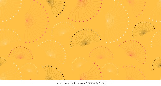 floating seeds wings seamless pattern in summer shades