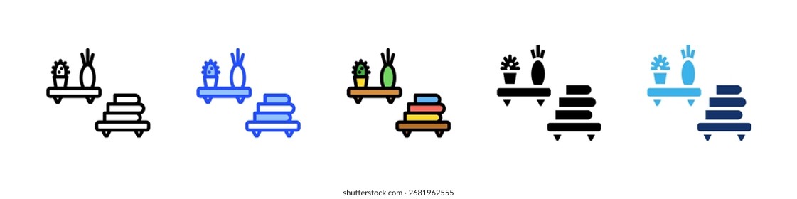 Colección de iconos de estantes flotantes con múltiples estilos