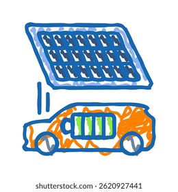 floating solar panel doodle icon sketch vector. floating solar panel sign. isolated symbol illustration