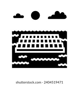floating solar panel glyph icon vector. floating solar panel sign. isolated symbol illustration