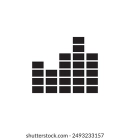 floating sound wave, bar, or visualization vector graphic design template.