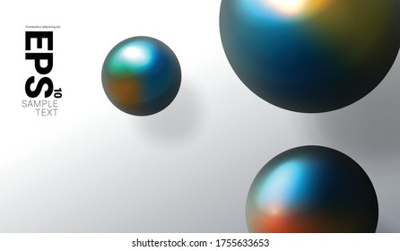 Floating Spheres Gradient Modern Background. Minimalist Creative Design Concept.