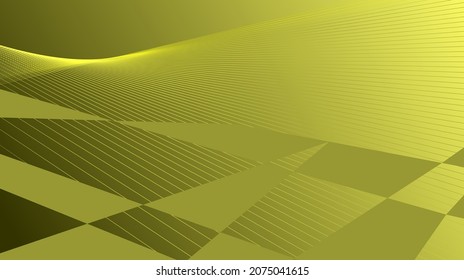 Floating square floor on elegant dark green background. abstract background illustration for presentation design background, web, banner, etc