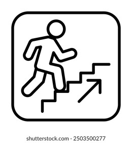 Floating Staircase icon line vector illustration
