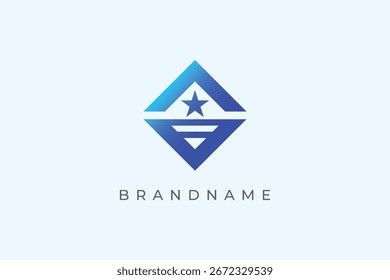 Plantilla de Vector de diseño de logotipo de estrella flotante. Símbolo de agua y estrella.
