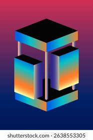 A Floating Structure of Neon Geometries in an Abstract Digital World