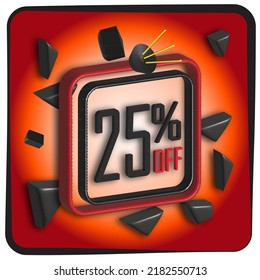 Floating Tag rot und schwarz 25 % Rabatt auf Förderung 3D-Banner neu