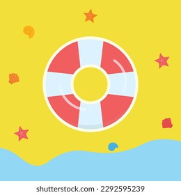 Floating Tire Beach Accessories Summer Vector