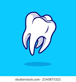 Floating Tooth Cartoon Vector Icon Illustration. Object Healthcare Icon Concept Isolated Premium Vector. Flat Cartoon Style