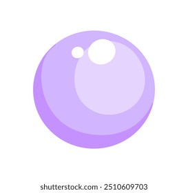 Floating vector illustration of a large purple bubble and smaller white bubbles in a flat graphic style with minimal shading