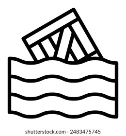 Schwimmende Vektorgrafik Line Icon Design