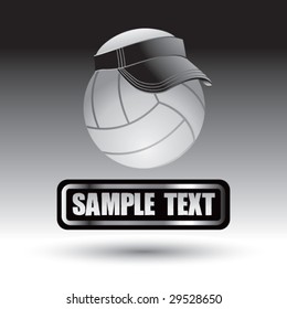 floating volleyball with visor on silver name plate