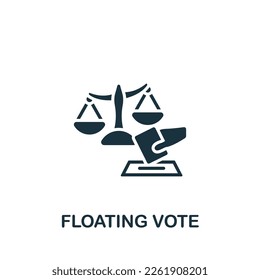 Floating vote icon. Monochrome simple sign from election collection. Floating vote icon for logo, templates, web design and infographics.