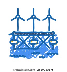 floating wave platform doodle icon sketch vector. floating wave platform sign. isolated symbol illustration