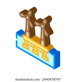 floating wave platform isometric icon vector. floating wave platform sign. isolated symbol illustration