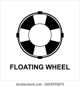 Floating wheel vector silhouette icon isolated on white background. Collection of Travel Tourism 3d icon, Trip Planning World Tour. Holiday Vacation, Travel and Transport concept. Floating Vector icon
