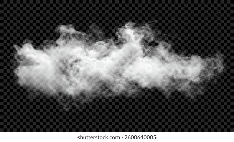 Floating White Smoke Cloud on Transparent Background – Vector Effect