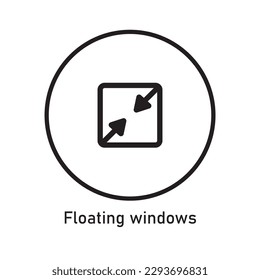 Floating Windows Icon Vector Image Illustration 